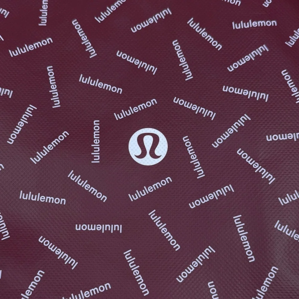 NEW Lululemon Burgundy Red Festive Holiday Christmas Reusable Shopping Tote Bag